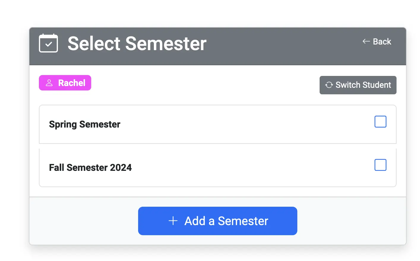 Select Semester